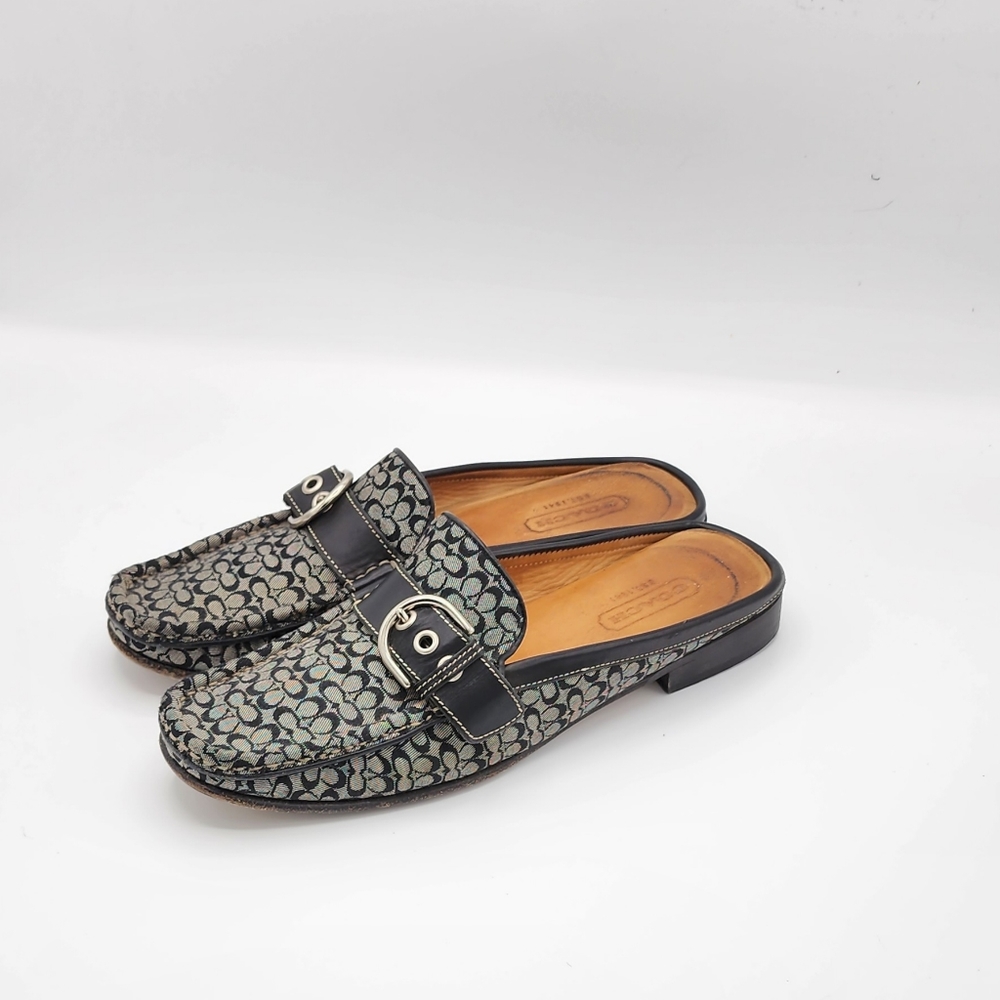 Coach Signiature Jacquard Monogrammed Erika Slides